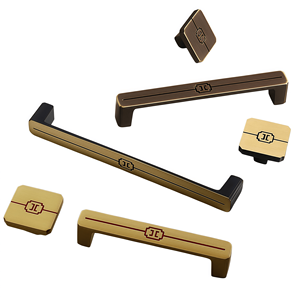 New Chinese Style Brass Cabinet Pulls Black Gold Dual Finish Long Bar Single Hole Handles for Kitchen Wine Cabinet Durable - Product Image 1