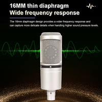 Microphone à condensateur professionnel AT2020 48V XLR avec suspension antichoc pour streaming en direct, enregistrement musical et équipement de studio
