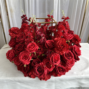 Centro de Mesa Circular con Flores de Seda Rojas GreenLife, Gran Venta, para Decoración de Mesa de Boda - Product Image 5