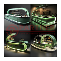 Design personnalisé Station de bar à cocktails moderne/de luxe/professionnelle Design de bar complet avec lumière LED