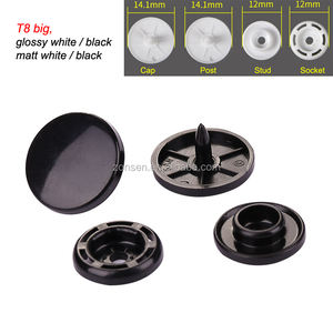 14.1mm KAM rond mat blanc ou noir boutons-<span class=keywords><strong>pression</strong></span> T8 boutons-<span class=keywords><strong>pression</strong></span> en <span class=keywords><strong>plastique</strong></span> pour vêtements de bébé - Product Image 4