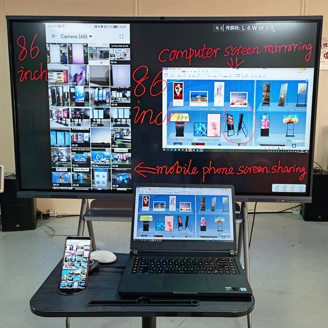 55"65"75 Inch 85"100 Inch Android Smart Electronic Interactive Tv Whiteboard 4k ultra Digital Screen 4k