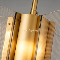 Lampe suspendue en forme d'éventail, structure bronze noir mat, abat-jour en acrylique diffuseur doux, hauteur réglable, lampe LED avec télécommande pour l'éclairage
