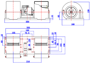 2025 Direkt lieferung ab Werk 24V/12V 350mm Radial ventilator gebläse ZHF2101Z Hot Sale Gebläse motoren 8114 ersetzen - Product Image 5