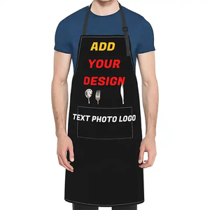 Tùy Chỉnh Thêu Màu Đen Màu Be Đỏ Tía Màu Hồng Vàng Đen Màu Xanh Lá Cây Cá Nhân Tên Bông Nấu Ăn Đầu Bếp Nhà Bếp Người Đàn Ông Tạp Dề Với Logo - Product Image 3