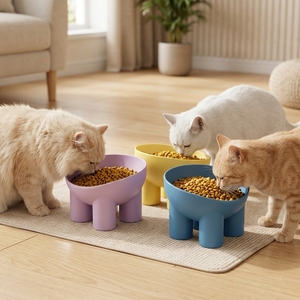 Offre Spéciale – Gamelle surélevée à trois pieds en plastique, inclinée et anti-renversement pour chats et chiens – Gamelle d'alimentation et d'eau – Fournitures pour animaux de compagnie en gros à prix abordable - Product Image 4