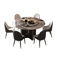 Table à manger convertible italienne, design moderne minimaliste, plateau en pierre frittée haut de gamme, écologique, imperméable, 6 places, appartement