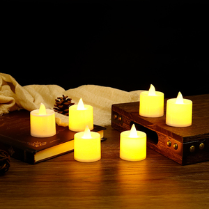 Bougies chauffe-plat LED sans fil à piles, lumière jaune chaude scintillante, pour mariage, Noël, anniversaire - Product Image 1