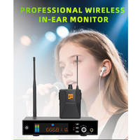 Système de monitoring intra-auriculaire sans fil avec commutateur stéréo/mono, entrées/sorties XLR/RCA, portable pour utilisation sur scène et avec microphone de conférence
