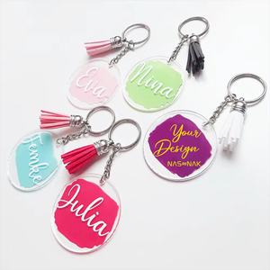 Custom Logo <b>Anime</b> Acrylic <b>Keychain</b> with UV Printing Clear Design Personalized Name Tassel Detail-Promotion Gift - Product Image 4