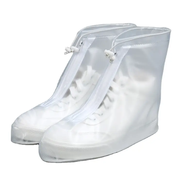 تصميم الأزياء شفافة للماء حذاء ذو رقبة (بوت) للمطر المحمولة طوي رخيصة حذاء ذو رقبة (بوت) للمطر حامي المطر الحذاء