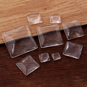 Cabochons carrés en verre transparent à dos plat de 8 mm, 10 mm, 12 mm, 15 mm, 18 mm, 20 mm, 25 mm, 30 mm, haute qualité, promotion en gros - Product Image 2