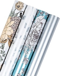Floral Pattern Eco-Friendly PE Coated Waterproof Art <b>Paper</b> <b>Roll</b> Double-Sided Offset Printing 100GSM Gift <b>Wrap</b> Packaging - Product Image 1