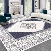 Teppich für Wohnzimmer im Europäischen Stil Luxuriöse Rutschfeste Fußmatten für Zuhause Geometrisches Muster Teppichset