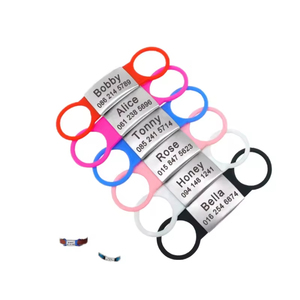 Targhette per Collari per Cani a Sgancio Rapido in Acciaio Inossidabile e Silicone con Logo Personalizzato, Incisione del <span class=keywords><strong>Nome</strong></span> e Motivo Stampato - Product Image 5