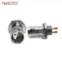 Conector Twinax BNC Doble, Receptáculo de Panel, Tipo Soldadura, Terminal de Copa de Soldadura para Conexión de PCB RF, Conector BNC Twinax