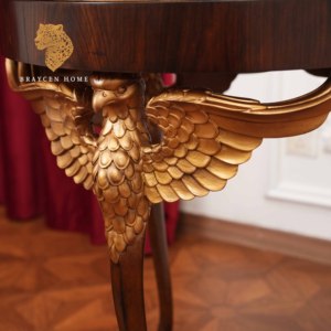 Midcentury cổ phong cách rắn gỗ gụ gỗ bên Bảng 3 chân vòng sofa bên bảng cho phòng khách bằng gỗ Bàn cà phê - Product Image 4