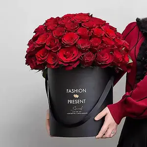 Caixa de flores de papel de cartão de luxo exclusiva, com impressão de logotipo personalizada, empresa de embalagem para presente floral, atacado