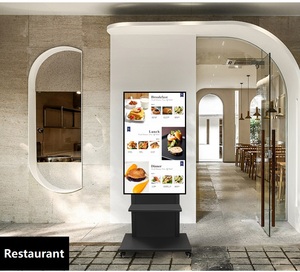 2025 di động mới TV đứng giỏ hàng 43-75 inch với mịn 90 ° xoay dọc & 4 Khóa bánh xe cho sử dụng thương mại - Product Image 6