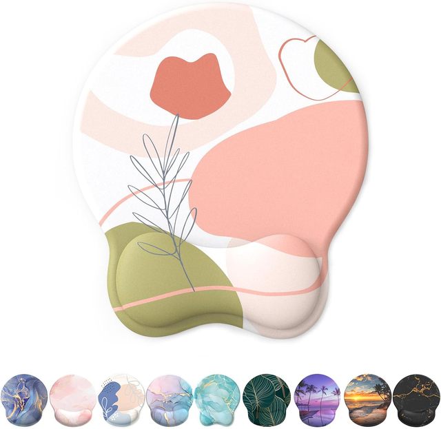 Wrist Rest Support Mouse Pad Circle Curved Ergonomic Non Slip Office Mat Soft Cloth Mouse Pad
