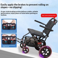 Chariot de courses pliable à quatre roues, léger, imperméable, pour personnes âgées, aide à la mobilité domestique, fauteuil roulant pour courses