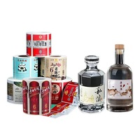Etiquetas Autoadhesivas Transparentes Personalizadas de Fábrica, Etiquetas para Botellas, Etiquetas para Botellas de Licor, Etiquetas de Papel
