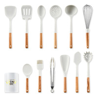 Ensemble d'ustensiles de cuisine en silicone sans BPA, 12 pièces, accessoires de cuisine, outils pour cuisiner, logo personnalisé, couleur, passe au lave-vaisselle