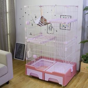 Gabbia pieghevole di allevamento pieghevole della gabbia del coniglio del gatto dell'animale domestico del metallo economico del fornitore all'ingrosso per la gabbia del gatto degli animali domestici