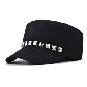 New Rivet Flat Top Baseball Caps Cotton Polyester Classic Sailor <b>Hats</b> - Product Image 1