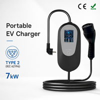 Cargador Portátil para Vehículos Eléctricos de 32A 7KW 220V 240V, Fabricado en China, con 12 Capas de Seguridad, Cable de 5m/10m, IEC 62196 Tipo 2, Estación de Carga para Autos Eléctricos