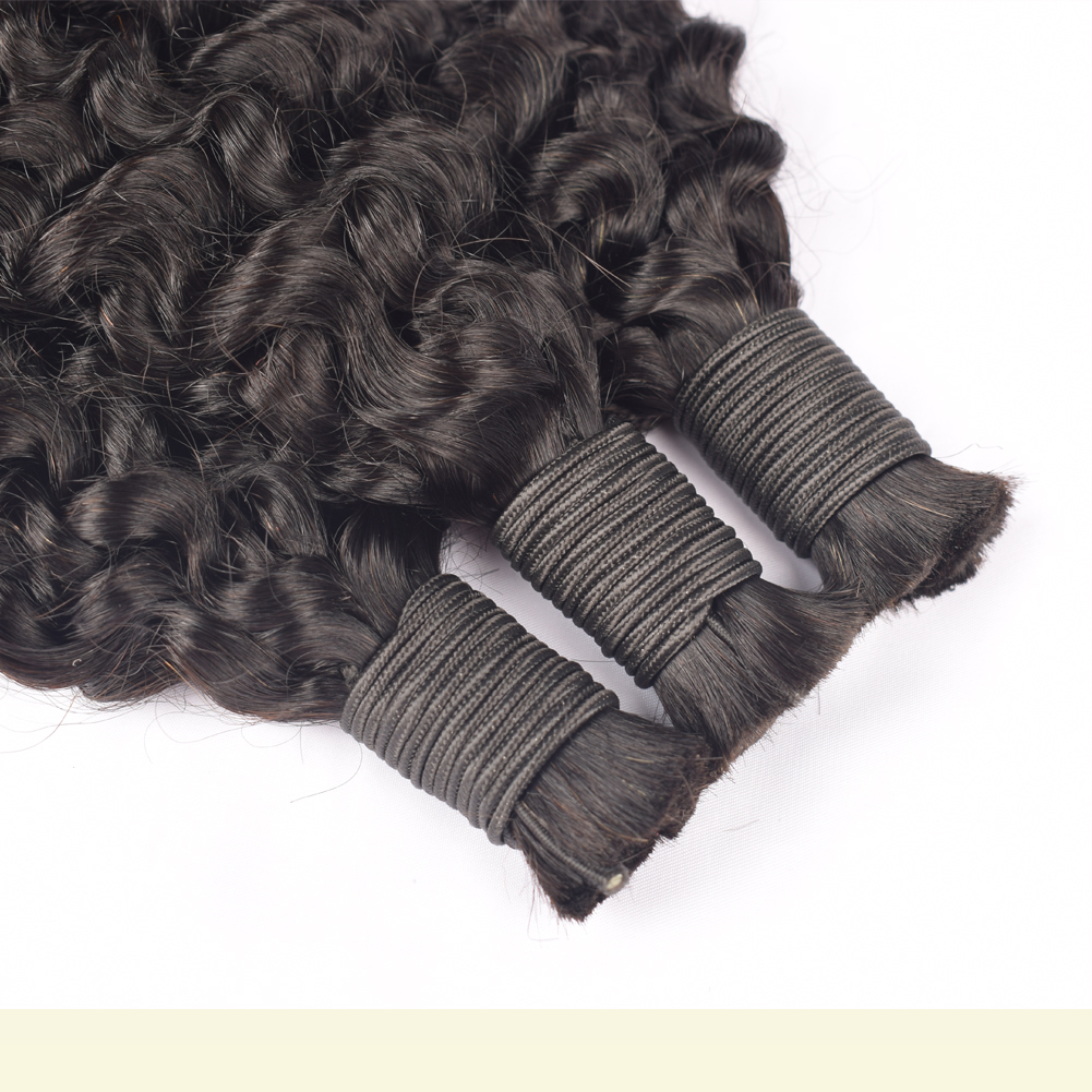 KAMA Prestretched Crochet Braiding Hair Bulk Bundles 100 Grams Jerry Curly No Weft Boho Braids Human Hair for Braiding Detail Section 2