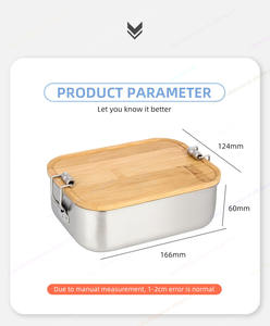 Boîte à lunch écologique avec couvercle en bambou sans BPA pour enfants et adultes - Product Image 2