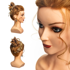 <span class=keywords><strong>JO3</strong></span> Echthaar Salon Praxis Friseur Trainings kopf Schaufenster puppe Kosmeto logie Schaufenster puppen kopf mit Schultern - Product Image 4