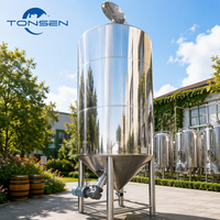 Cuve de mélange de bière industrielle Tonsen 10T en acier inoxydable, cuve de agitation sanitaire pour la production de bière artisanale