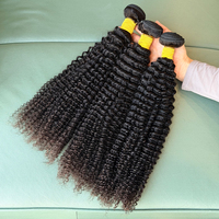 Lot de Cheveux Humains Brésiliens Vierge Remy 100% Bouclés Crépus, Tissage Double Trame Faite à la Machine, Chute Naturelle Minimale, Sans Nœuds 10-40