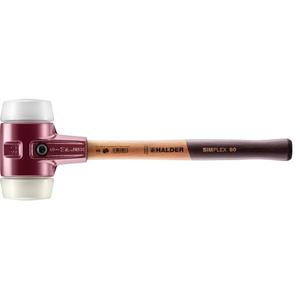 HALDER - 3078.080 Baguettes à face souple SIMPLEX-Superplastique/nylon avec boîtier en fonte et manche en bois de haute qualité - Product Image 1