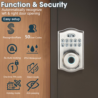 Cerradura electrónica inteligente biométrica para puerta delantera de casa, código de huellas dactilares, cerraduras inteligentes, cerradura de puerta inteligente antirrobo de alta seguridad