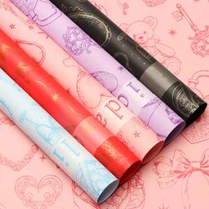 Papel de Regalo Evergreen con Diseño de Oso Español, Impermeable, con Marco, Papel Floral Coreano para Ramos, Accesorios para Floristas, Paquetes de Proveedor - Product Image 2