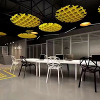 Panneaux acoustiques suspendus en feutre polyester 3D pour plafond, absorption du son, décoration de hall de bureau, réduction du bruit