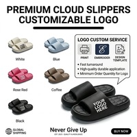 Claquettes Cloud en EVA, sandales souples légères à semelle épaisse antidérapante, logo personnalisé, unisexe, chaussures d'intérieur et d'extérieur, vente en gros