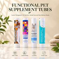 Tubes d'emballage en aluminium et plastique pour compléments alimentaires pour animaux de compagnie, contenants personnalisés à capuchon à vis imprimés UV pour les soins contre les boules de poils