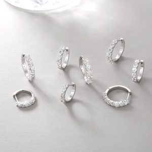 Usa Stock Vvs Moissanite Diamant Huggie Oor Manchetten Vrouwen Mannen Sieraden Geschenken 925 Sterling Zilver 14K Echt Vergulde Hoepel Oorbel - Product Image 6