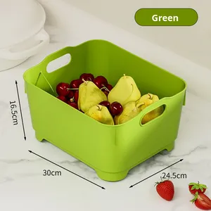 Cesta de drenaje manual para lavar frutas y verduras en el fregadero, de PP, sostenible, creativa, organizador doméstico - Product Image 6