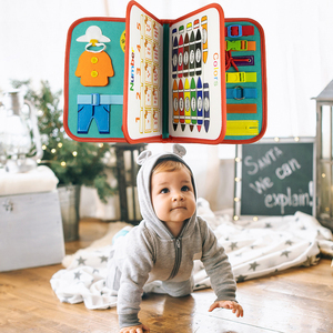 Tableau d'activités sensorielles en feutre pour bébés, jouet éducatif de voyage pour garçons et filles de 1 à 5 ans, vente en gros - Product Image 3