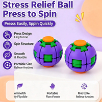 Nouvelle balle de décompression colorée imprimée en 3D, jouet à presser et à faire tourner, gyroscope pour les doigts, pour l'exercice cérébral