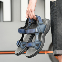 Sepatu sandal pria, sepatu kasual modis pria, sandal tahan air ringan dengan permukaan jaring bersirkulasi, Sol Anti selip, trendi