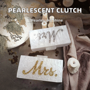 Fashion Acrylic Luxury Evening Clutch <b>Bag</b> with Pearlescent <b>Sequins</b> OEM/ODM Brand China - Product Image 2