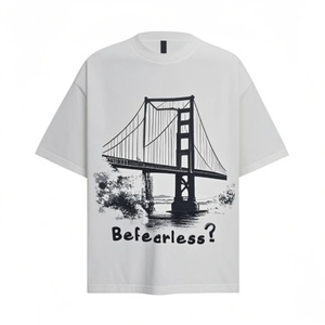 เสื้อยืดผู้ชายลายกราฟิกสไตล์ฮิปสเตอร์เรโทร ผ้าฝ้าย 100% พิมพ์ซิลค์สกรีน ป้องกันขนร่วง ระบายอากาศได้ดี สวมใส่สบาย - Product Image 4