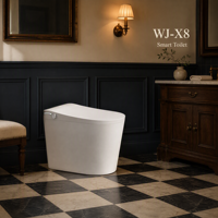 WC intelligent gris anthracite avec bidet automatique, chasse d'eau, siège chauffant, monobloc en céramique, à poser au sol, pour salle de bain moderne