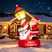 Décoration de Noël gonflable extérieure Père Noël grimpant avec sac de cadeaux, en tissu Oxford imperméable, éclairage LED, pour jardin et pelouse